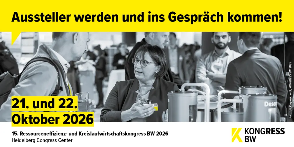Menschen im Gespräch, im Bild der Call to action Aussteller werden und ins Gespräch kommen